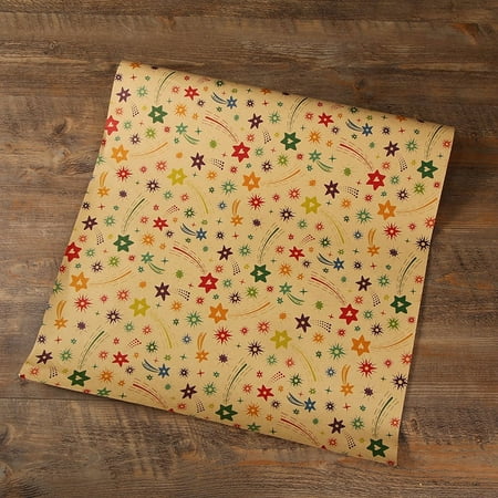 Birthday Wrapping Paper for Kids Girls Women Boys Men, 10 Sheets Kraft Brown Recycled Gift Wrapping Paper 4 Styles "Happy Birthday" Balloons Rainbow Stars Precut 20" X 28" Folded