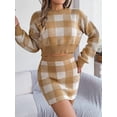 thumbnail image 3 of Checked Woollen Top & Skirts Co-Ords (L, Black), 3 of 9