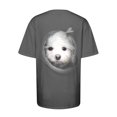 thumbnail image 5 of YDLCAFD T-Shirt Femme Mode Décontractée Imprimé Chiot Mignon Col Rond Manches Courtes T-Shirt Haut, 5 of 5