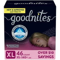 Goodnites Nighttime Bedwetting Underwear for Girls XL (95-140 Pounds) 46 Count