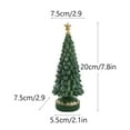 thumbnail image 3 of DAMAI 7.8" Green Christmas Tree Resin Figurine with Star, Glitter Resin Christmas Tree Table Decorations Modern Decorative Xmas Trees Table Centerpiece for Holiday Mantel Indoor Home Decor, 3 of 6