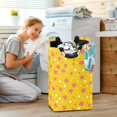 thumbnail image 5 of Yayeee Freestanding Laundry Hamper with Handle Collapsible Large Storage Basket for Clothes, Pink White Stars, 5 of 7