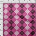 thumbnail image 2 of oneOone Cotton Silk Pink Fabric Argyle Check Quilting Supplies Print Sewing Fabric By The Yard 42 Inches Wide, 2 of 4