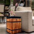 thumbnail image 2 of Teak Wood Square Side Table/Stool, 2 of 3
