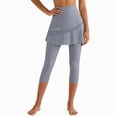 thumbnail image 2 of UngA Tennis Skirted Leggings with Pockets for Women Golf Skapri Leggings with Skirt Leggings for Women Grey,XL, 2 of 9
