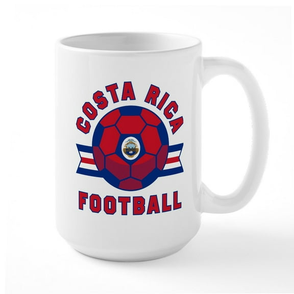 CafePress - Costa Rica Football Mugs - 15 oz Ceramic Large White Novelty Mug