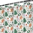 thumbnail image 3 of White Christmas Gingerbread and Tree Pattern Shower Curtain 84"x72" ,Bathroom Decorative Shower Curtains Set with 12 Hooks,Modern Waterproof Washable Shower Curtain, 3 of 6