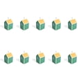 thumbnail image 1 of Yuarrent Caja de galletas de regalo con forma de casa de 10 piezas, caja de regalo portátil para ceremonia de boda, banquete de cumpleaños, Kits de decoración para fiestas Verde, 1 of 6
