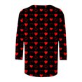 thumbnail image 3 of Womens 3/4 Sleeve Tops Valentine's Day Shirts for Women Love Heart Graphic Tees T-shirts Valentines Cute Tshirts, Red,3XL, 3 of 5