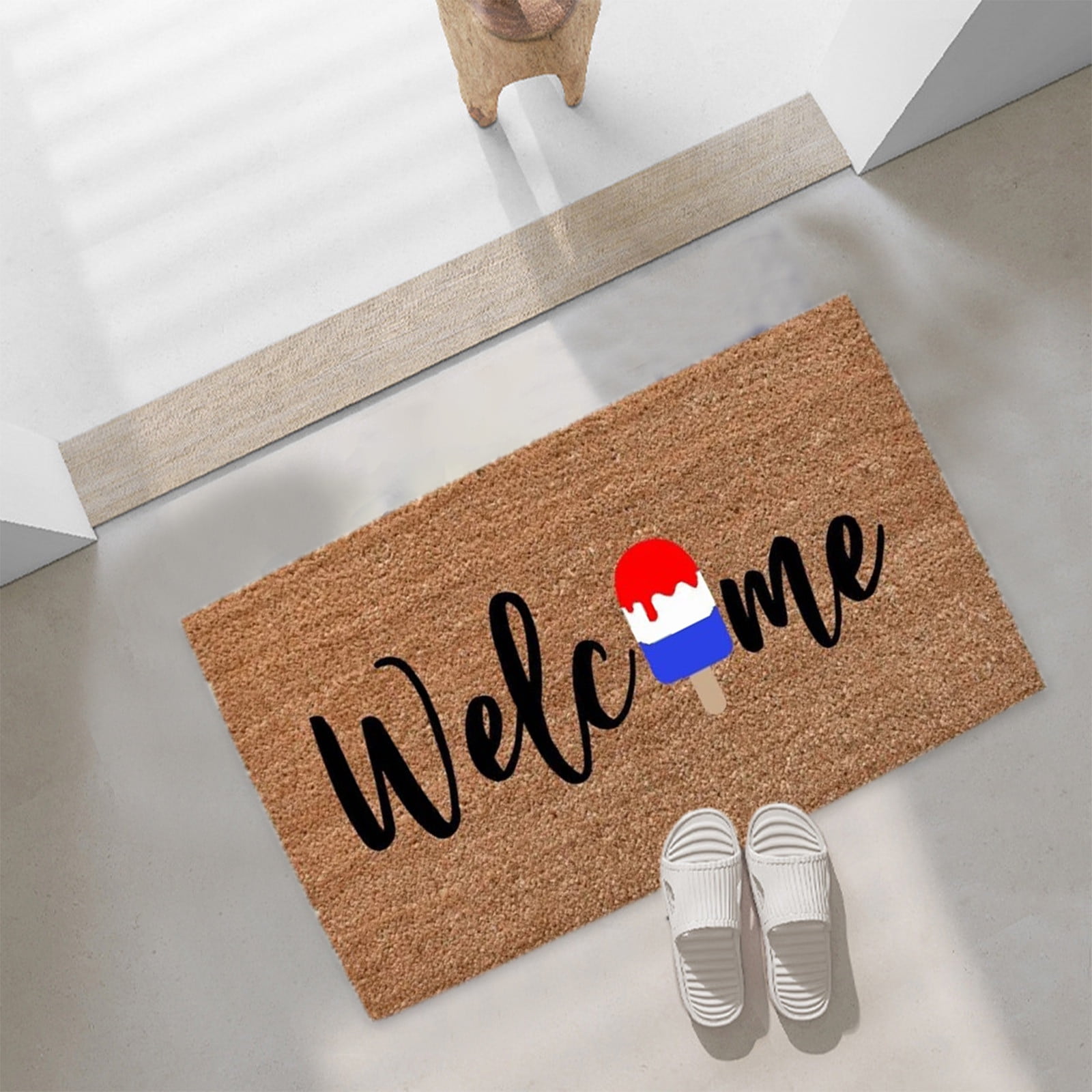 Tiitstoy Independence Day Home Mats Welcome Floor Doormat 23.62 X 15.75In  Non Slip Floor Mat Summer Holiday Funny Novelty Door Mats Indoor Outdoor