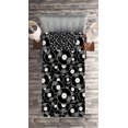 thumbnail image 3 of Ambesonne Retro Quilted Coverlet 2 Pcs, Old Time Records Music Discs, Twin Size, Charcoal Grey White, 3 of 4