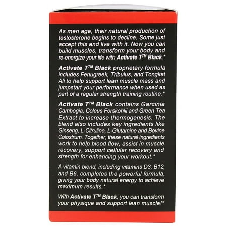 Fusion Diet Systems - Activate T Black Hardcore Testosterone Booster - 90 Capsules