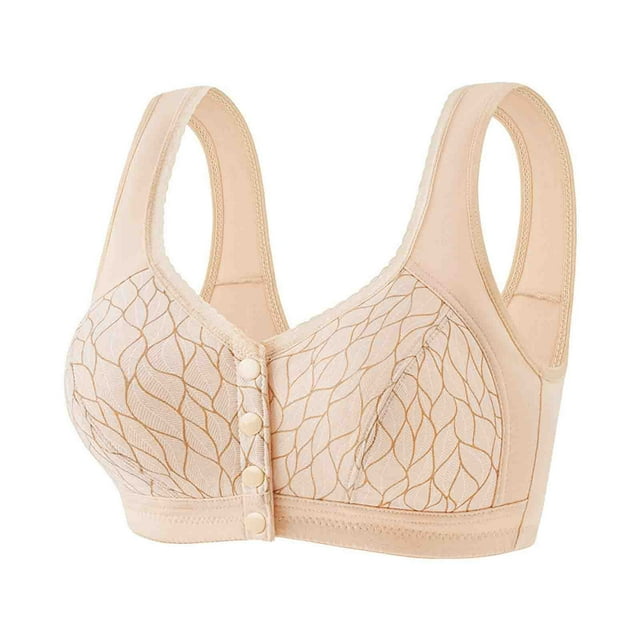 Virmaxy Womens Wireless Bra Lace Plus Size Gathering Underwear Everyday Bra Color Comfortable Hollow Out Perspective Bra Underwear No Rims Yellow-4 40/90