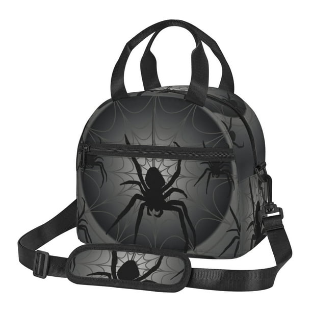Disketp Black Spiders Lonchera Térmica para Mujer y Hombre, Bolsa de Almuerzo Reutilizable e Impermeable para Trabajo, Viajes y Picnic