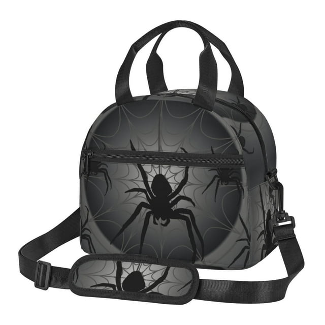 Disketp Black Spiders Lonchera Térmica para Mujer y Hombre, Bolsa de Almuerzo Reutilizable e Impermeable para Trabajo, Viajes y Picnic