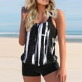 thumbnail image 4 of Sksloeg Tankini Bathing Suits for Women Plus Size Print Tummy Control Tankini Two Piece Bathing Suits,Black XXL, 4 of 5