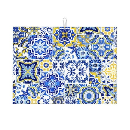 

Xecao Watercolor Artwork Patten Drying Mat Dish Drying Mats for Kitchen Counter Super Absorbent Dish Drying Pads 18×24 Inch