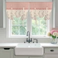 thumbnail image 4 of Spring Pink Floral Balloon Curtains for Living Room/French Door, Vintage Farmhouse Flowers Art Tie Up Curtains 63 Inch Length Energy Saving Kitchen Curtains Shades for Windows 42"x63", 4 of 8