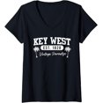 thumbnail image 1 of T-Shirt VINTAGE Paradis Floride Col en V pour Femmes KEY-WEST Établi 1828 - Blanc - 2TG, 1 of 2