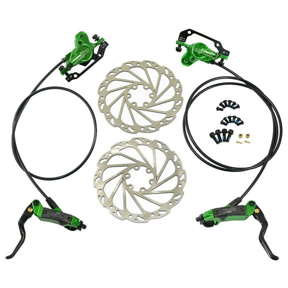 JUIN TECH DB1 MTB E-bike Hydraulic Dual-Piston Disc Brake Set w/160mm Rotor, Green #JT2267