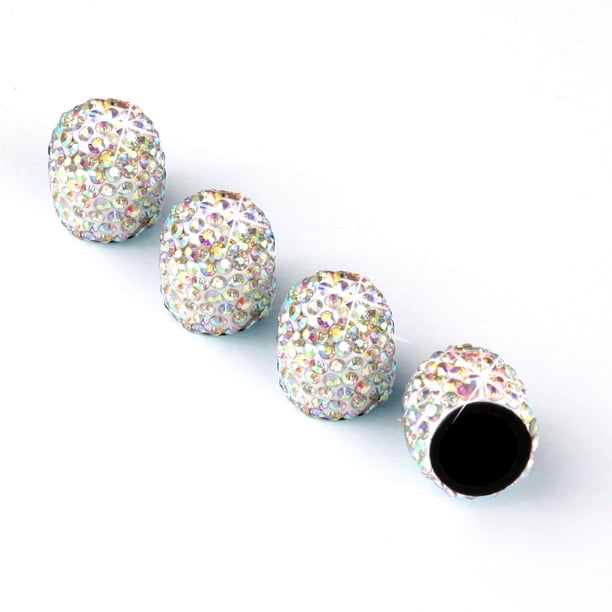 Tapones para válvulas de neumáticos JUSTTOP hechos a mano con diamantes de imitación de cristal, paquete de 4