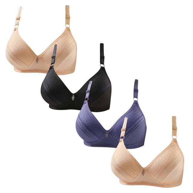 Fall/Winter Savings! Srobpty Womens Wireless Push Up Bras , 4PC Woman's Comfortable Breathable Bra Underwear No Rims