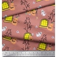 thumbnail image 3 of Soimoi Polyester Crepe Fabric Haunted House,Pumpkin & Ghost Halloween Print Fabric by Yard 42 Inch Wide, 3 of 3