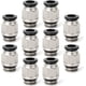 thumbnail image 1 of 10 Uds macho Stragiht 6mm tubo Od X 1/4 pulgadas Bsp rosca Push-in conector rápido con juntas (pc6-02) Banban, 1 of 2