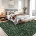 thumbnail image 3 of Washable Area Rugs for Living Room, 8x10 Floral Rugs Oriental Vintage Rugs Distressed Non Slip Stain Resistant Soft Low Pile Carpet for Bedroom Dining Room Nursery Kids Room, Green, 3 of 8