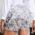 thumbnail image 4 of Comfortable Shorts for Women, Sports Shorts for Women,Sequin Party Shorts for Women Elegant Glitter Evening Wear Comfortable High Waist Nightclub Outfit, 4 of 6