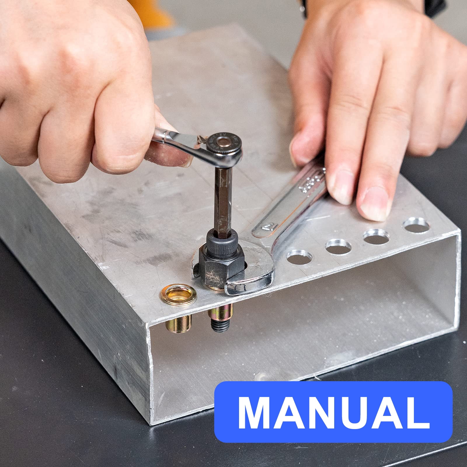 iMeshbean Hand Rivet Nut Gun Head Nuts Rivet Nut Tool Manual Riveter Rivnut Tool Accessory with a Hand Drill for Nuts M3 M4 M5 M6 M8 M10 Simple installation