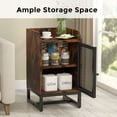 thumbnail image 5 of Tribesigns Industrail Nightstand with Mesh Door, Rustic Bedside Table with Storage Cabinet, Tall Side Table for Living Room, Bedroom, 5 of 7