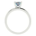 thumbnail image 4 of 1 ctw Solitaire Anniversary Ring for Women | Emerald Cut Blue Moissanite | Hyperallergenic Solid 18K White Gold, 4 of 5