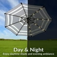 thumbnail image 3 of Sunnydaze Decor 91 Inches Striped Octagon Tilting Patio Umbrella, Fade Resistant, 3 of 15