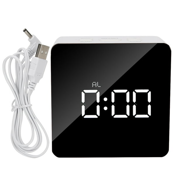 Espejo de maquillaje, alarma LED multifuncional, reloj de escritorio, despertador, funcionalidad inteligente Jadeshay A