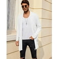 thumbnail image 5 of COOFANDY Men's Ruffle Shawl Collar Cardigan Open Front Lightweight Long Length Drape Cape Overcoat with Pockets, 5 of 11