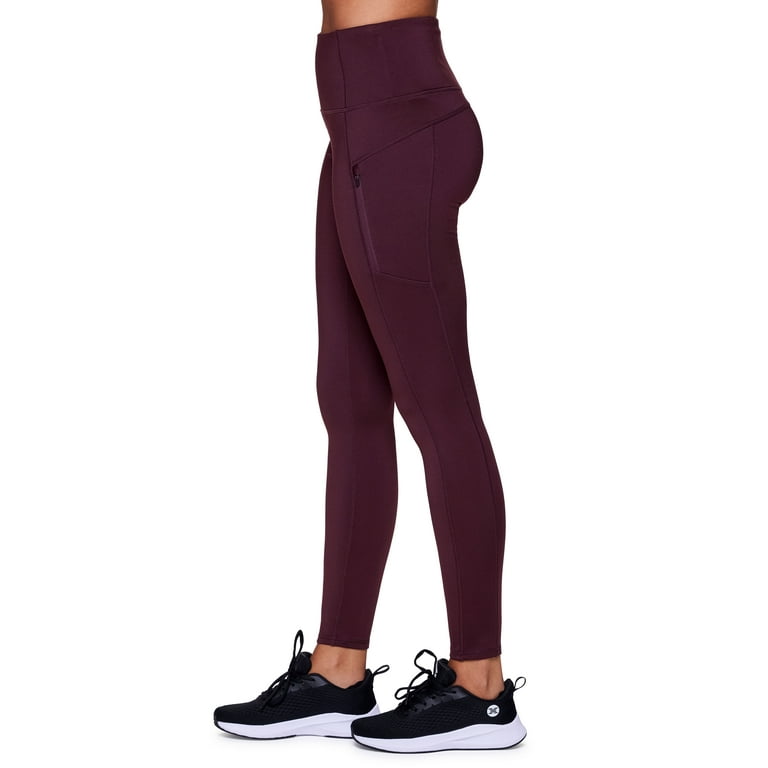 RBX Active Women's Full Length Fleece Lined Legging with Zipper Pockets 