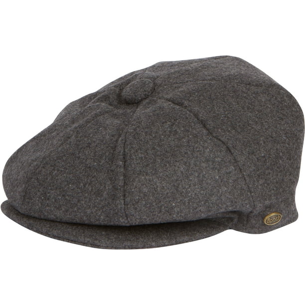 Sakkas Vintage Style Wool Blend Newsboy Snap Brim Cap Charcoal XL