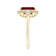 thumbnail image 3 of ANGARA Emerald-Cut Lab Grown 3 Ct Ruby Halo Engagement Ring for Women in 14K Yellow Gold (Size-9x7mm) | July Birthstone, Birthday, Anniversary, Jewelry Gift for Women | Lab-Grown Ruby Ring, 3 of 7