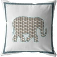 thumbnail image 1 of Oreiller en Tissu d'Intérieur/extérieur Light Elephant avec Zip en Or sur White20x20, 1 of 4