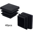 thumbnail image 2 of 40 Pieces Furniture Square End Caps Plastic Square Tube Plug 20mm X 20mm Tube Plugs Anti-slip Mat Black Rectangular End Cap Insert Plugs Pipe Cover Fo, 2 of 5