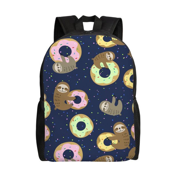 Easygdp Sloth with Donuts Mochila Versátil y Elegante: Comodidad, Almacenaje y Durabilidad para la Universidad, Trabajo, Viajes y Uso Diario