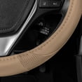 thumbnail image 5 of Motor Trend Odorless Beige Classic Stitch Perforated Simulated Leather Steering Wheel Cover for Car SUV Van & Truck, 5 of 6