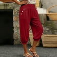 thumbnail image 4 of cfhntfmh Casual Capri Pants for Women High Waisted Loose Fit Joggers with Pockets Lightweight Comfy Lounge Pants, 4 of 7