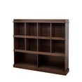 thumbnail image 3 of JERFIT 10 Tier Bookshelf with 40 Cubby Storage, Walnut Melamine Finish Bookcase Organizer for Home Office, Study Room, Display Shelf, 3 of 10