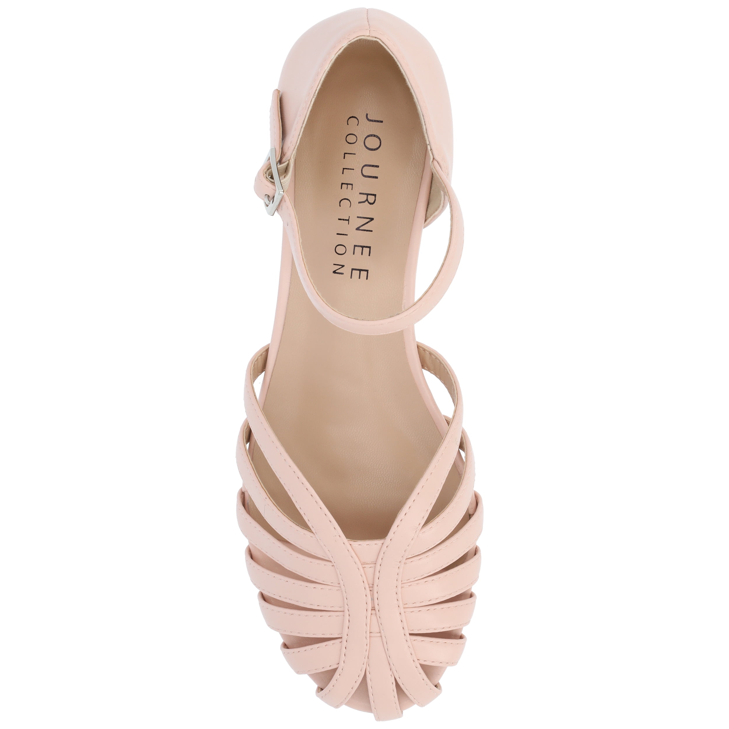 Journee Womens Joannah Mary Jane Block Heel Round Toe Flats