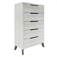 thumbnail image 2 of Castle Place Modern 5-Drawers Wooden Dresser, Light Grey, 2 of 8