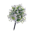 thumbnail image 3 of Bola de flores violetas artificiales, arbusto de vegetación artificial para jardín con estaca de tierra Blanco, 3 of 9