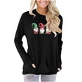 thumbnail image 1 of Blusa informal con estampado de moda sexy para mujer, manga larga, cuello redondo, fruncido Fridja bvmnju3043, 1 of 5