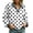 Black, variant on Collared Tunics for Women V Neck Dot Print Button Placket Roomy Fit Elegant Clothes for Weekend Outings, (XXL)